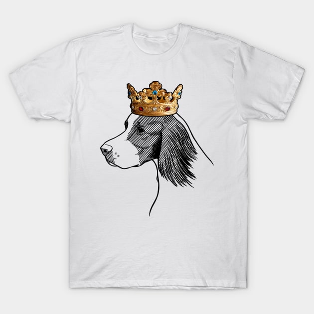 Irish Red and White Setter Dog King Queen Wearing Crown T-Shirt by millersye